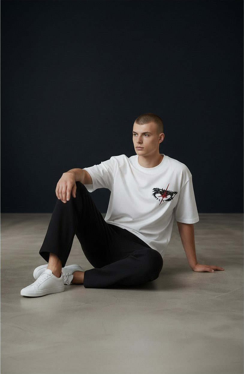 "Eyes" Nakışlı Oversize