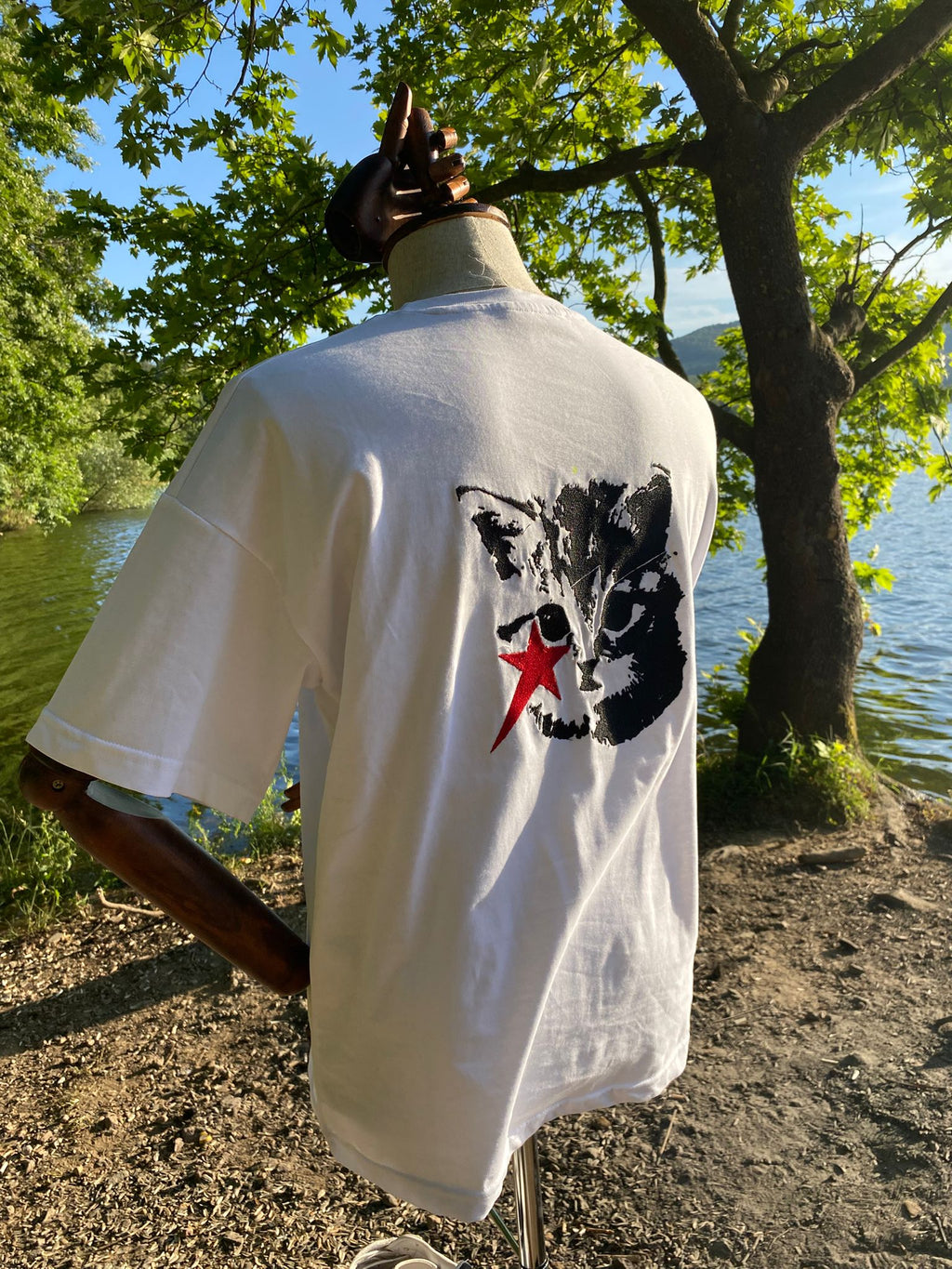 "KEDY" Nakışlı Oversize Beyaz